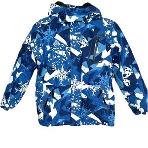 Moerdeng Ski Puffer Jacket Youth 8 Hooded Zip Fleece Snowboard Winter Gorp Blue